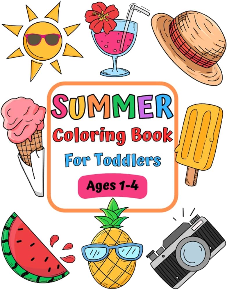 Summer coloring book for toddlers simple easy and fun beach coloring pages for kids preschool and kindergarten ages