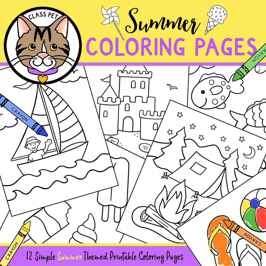 Summer coloring pages made by teachers