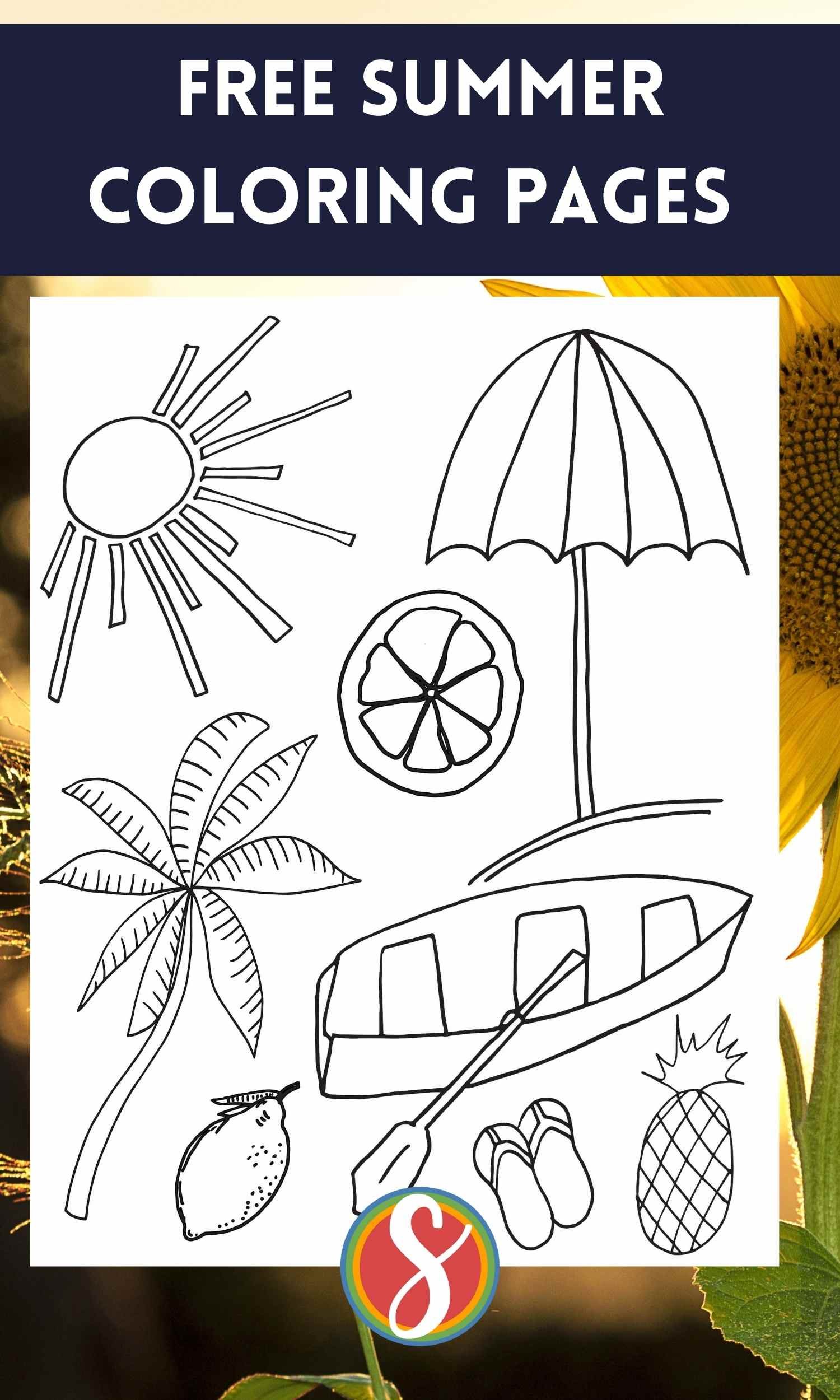 Free summer coloring pages â stevie doodles