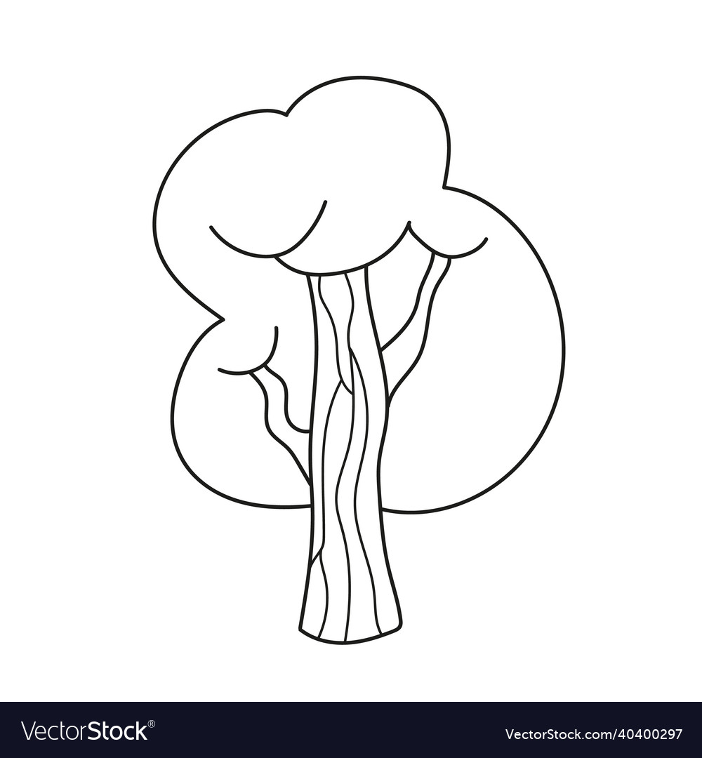 Simple coloring page summer tree to be colored vector image
