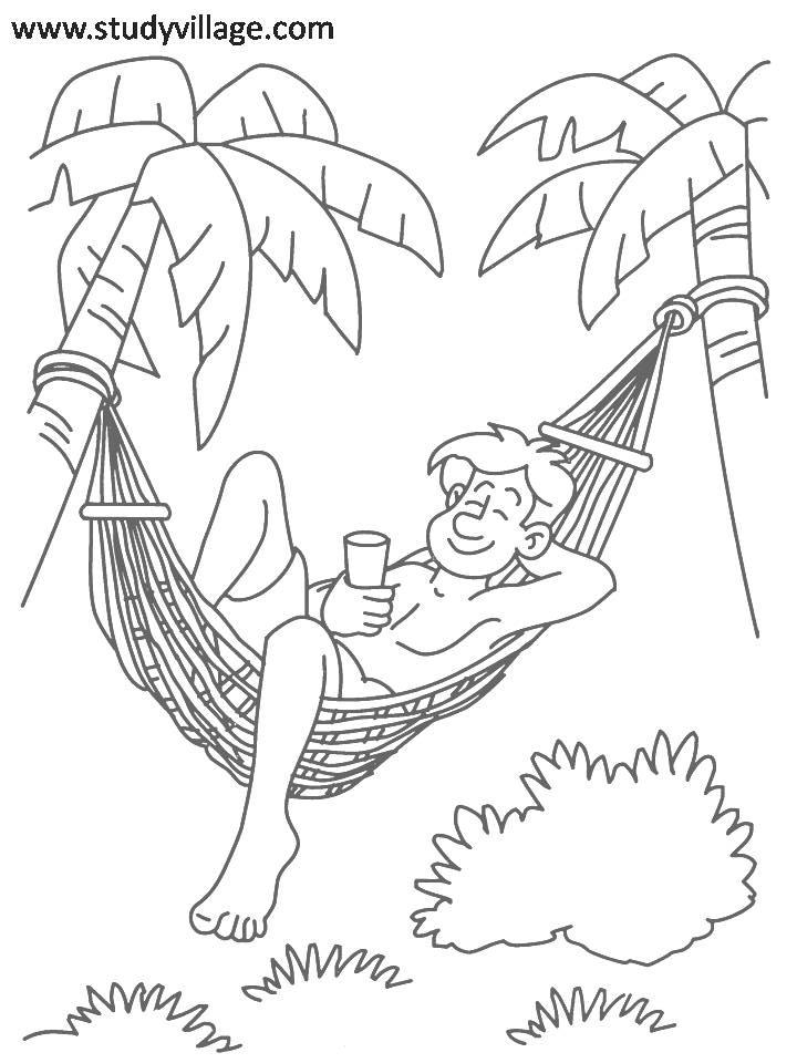 Summer holidays printable coloring page for kids