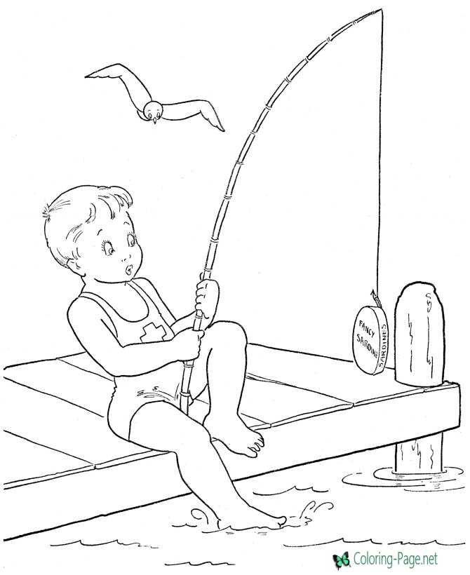 Summer coloring pages a fish