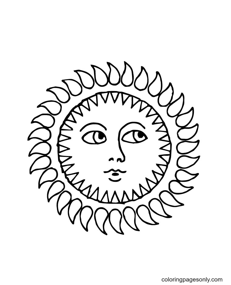 Sun coloring pages printable for free download