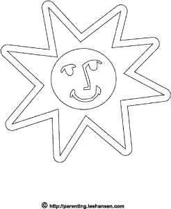 Smiling sun coloring page printable