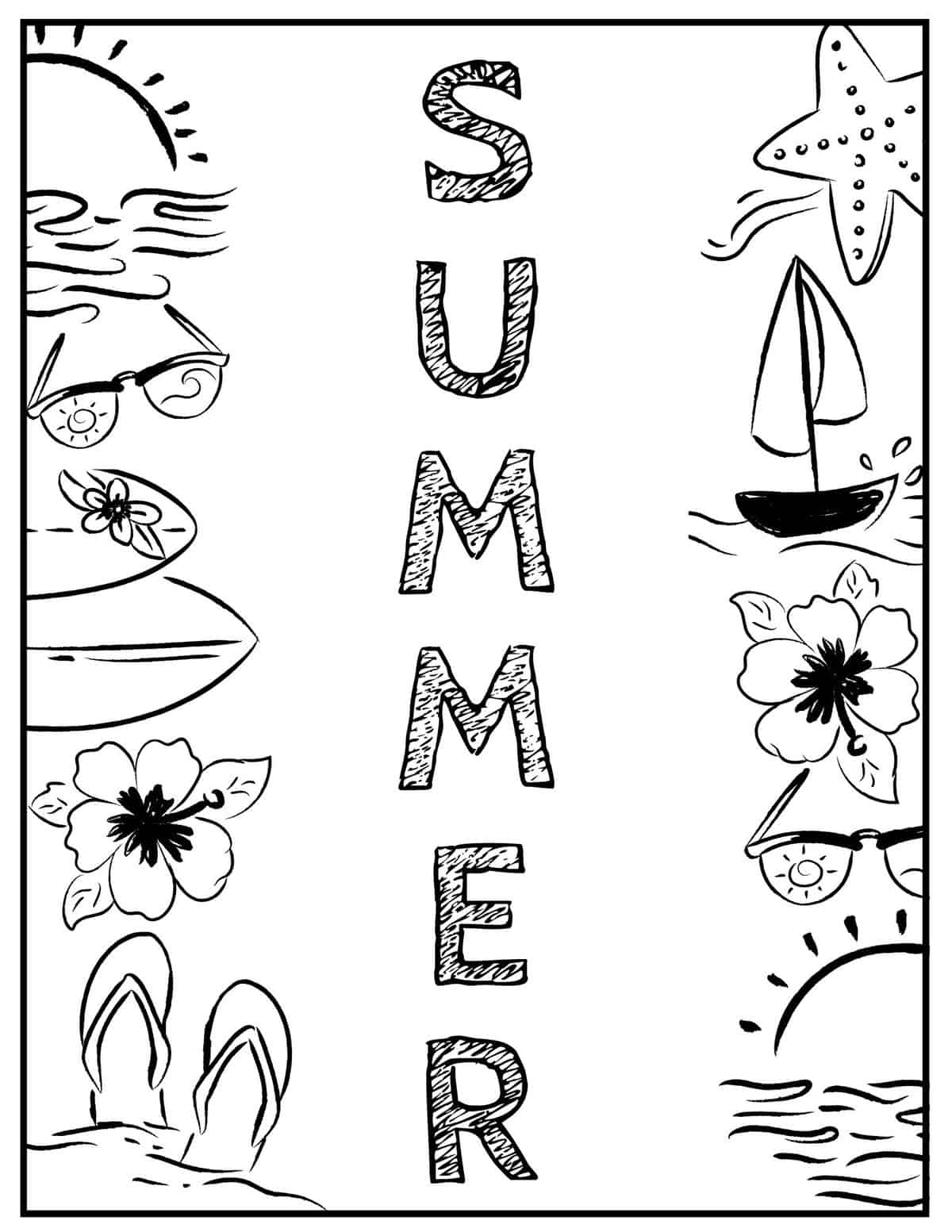 Free summer coloring pages for kids