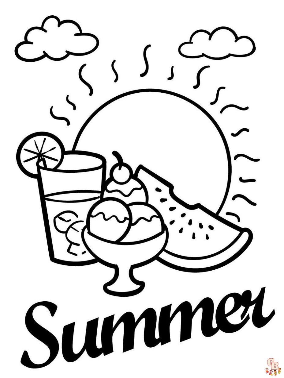 Summer coloring pages free and printable for kids and adults