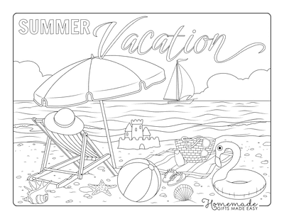 Free summer coloring pages for kids adults