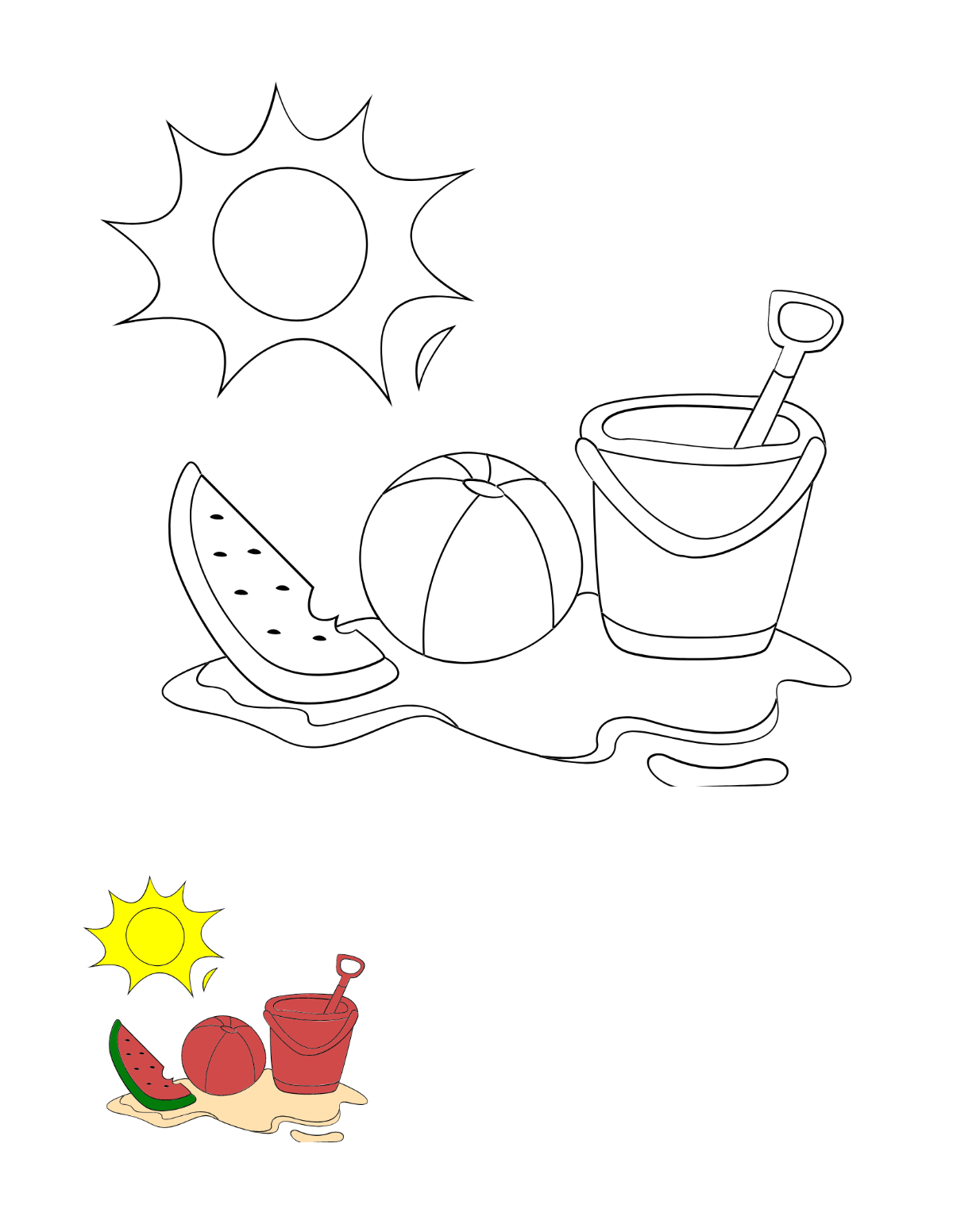 Free summer coloring page s examples