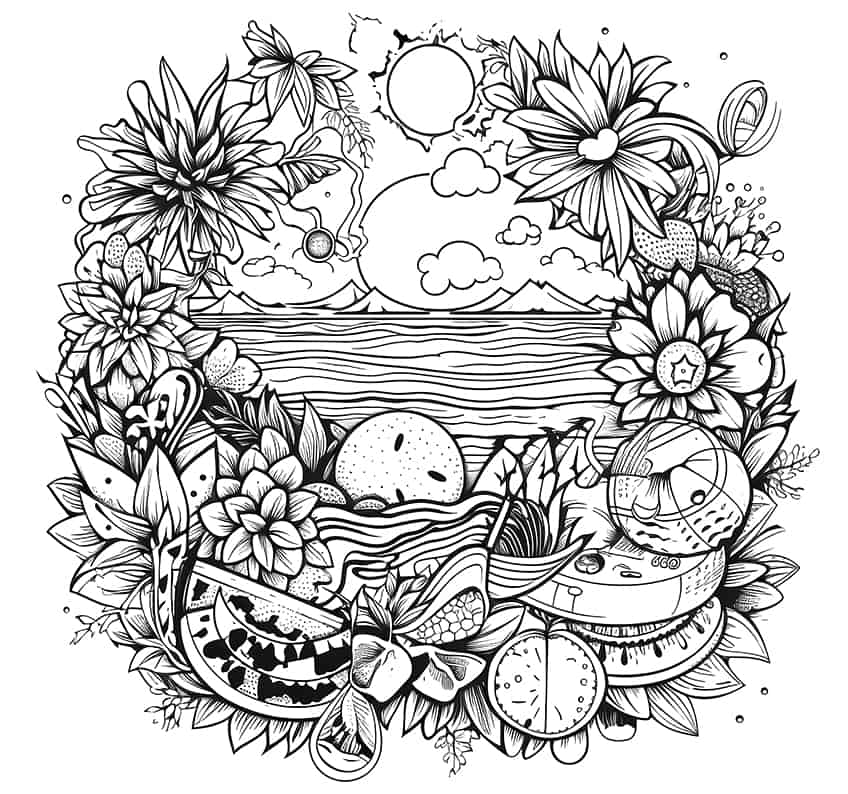 Summer coloring pages