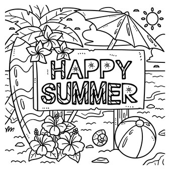 Summer coloring pages printable pdf vectors illustrations for free download