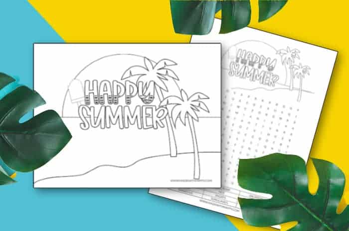 Free happy summer printable coloring pages for kids of all ages