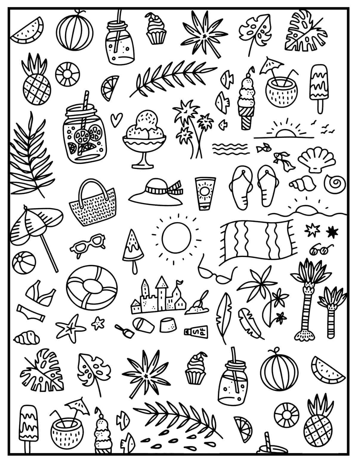 Free summer coloring pages for kids