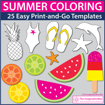 Summer coloring pages summer art projects end of the year art activities