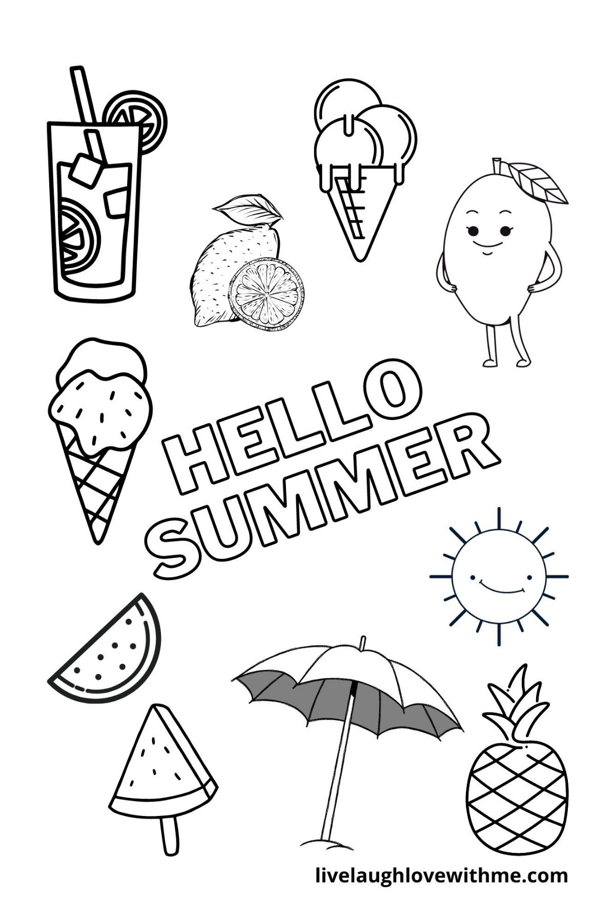 Summer coloring pages free printable