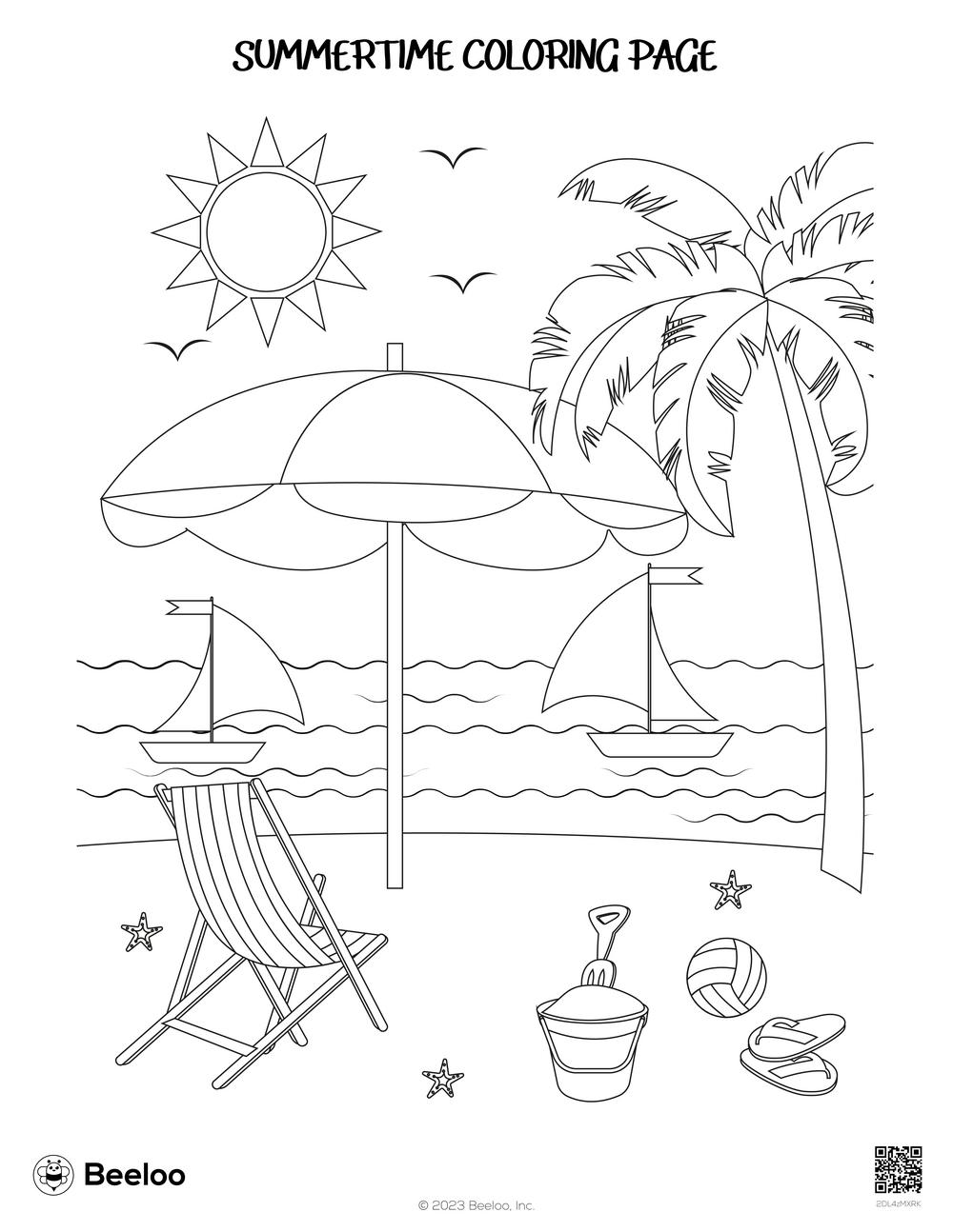 Summertime coloring page â printable crafts and activities for kids