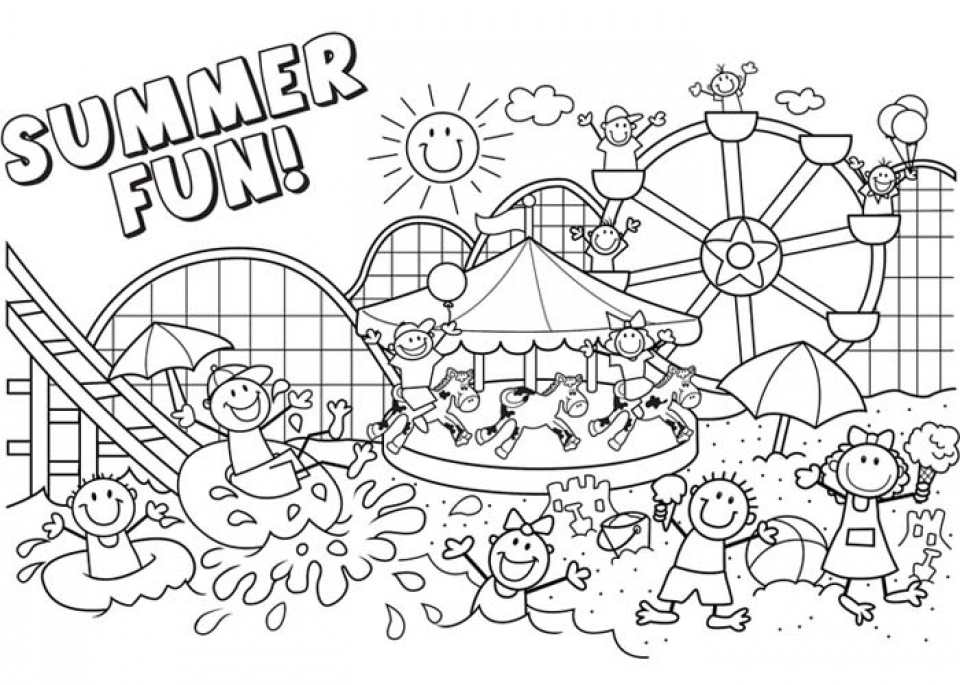 Get this free summer coloring pages to print