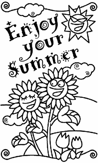 Enjoy your summer coloring page