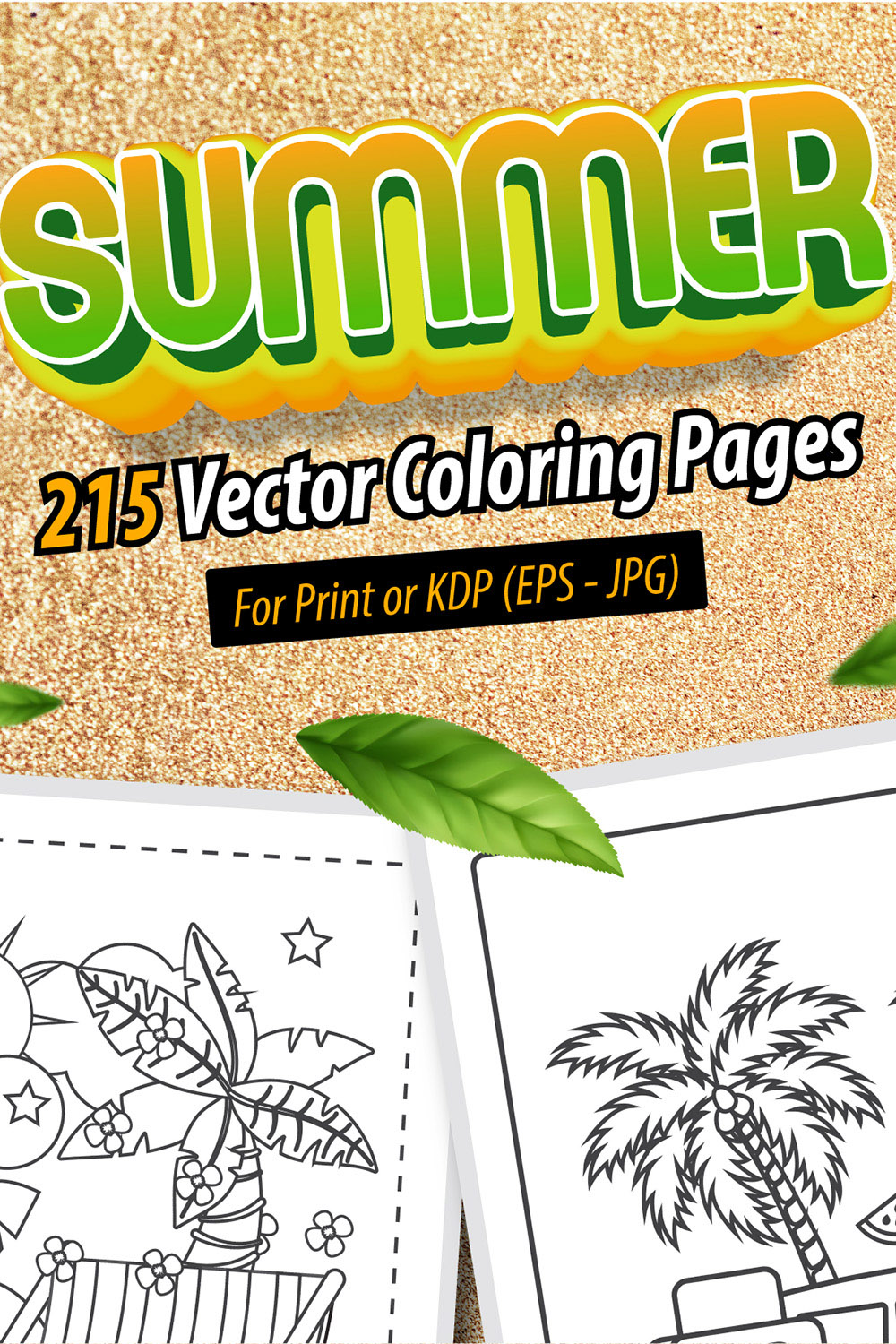 Vectors summer coloring pages