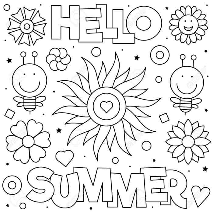 Hello summer coloring pages coloring pages for boys summer coloring sheets summer coloring pages