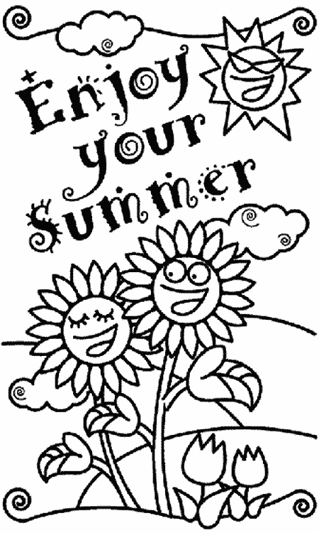 Enjoy your summer coloring page