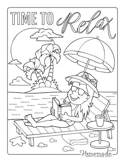 Free summer coloring pages for kids adults