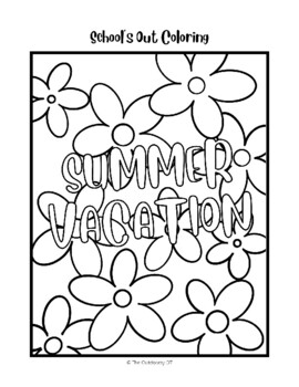 End of the year summer vacation june coloring pages by the outdoorsy ot