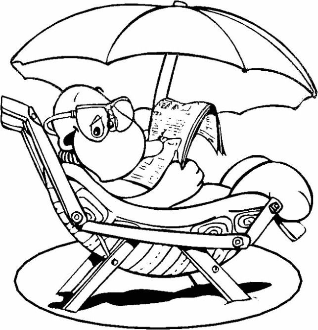 Coloring page summer vacation