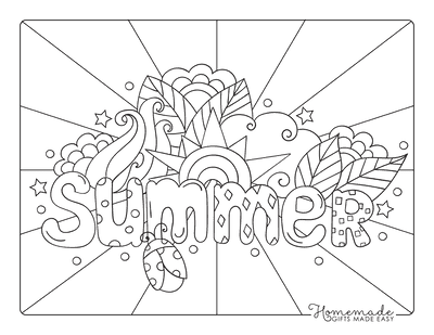 Free summer coloring pages for kids adults