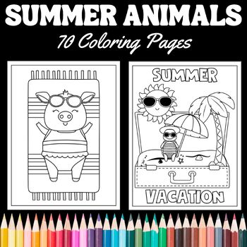 Summer vacation animal coloring pages coloring sheets by teachers helper