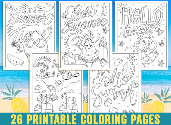 Summer coloring pages printable summer holiday coloring pages for kids boys girls teens adults summer activities fun coloring book