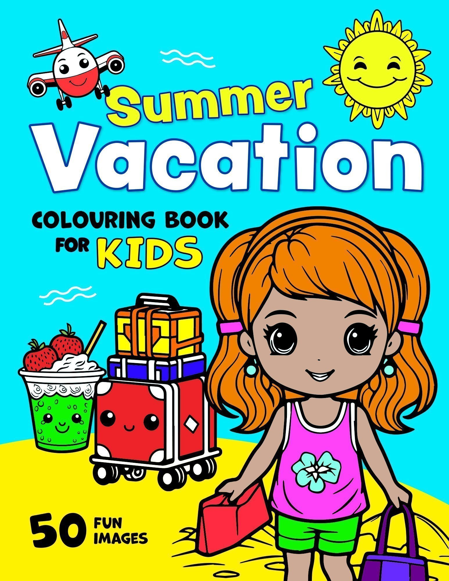 Summer vacation colouring book for kids