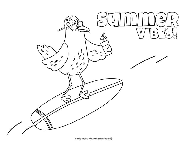 Fun summer coloring pages for kids mrs merry