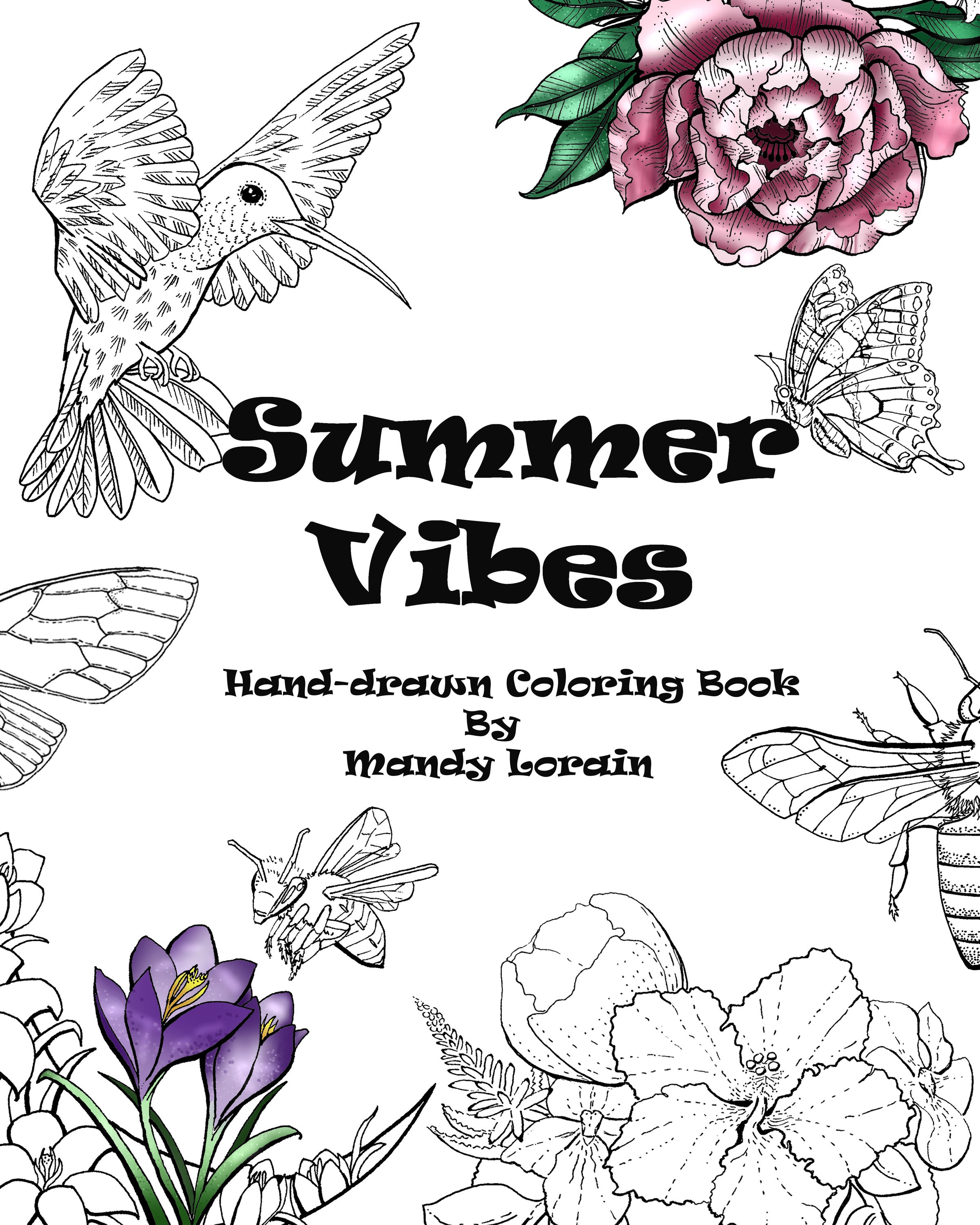 Summer vibes printable coloring book by mandy lorain mandy lorain art