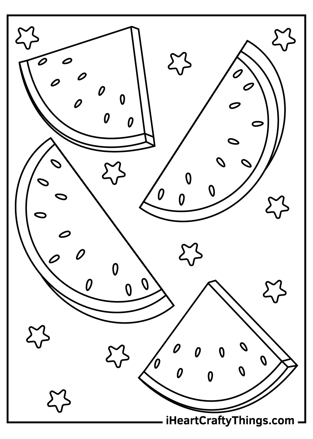 Watermelon coloring pages free printables