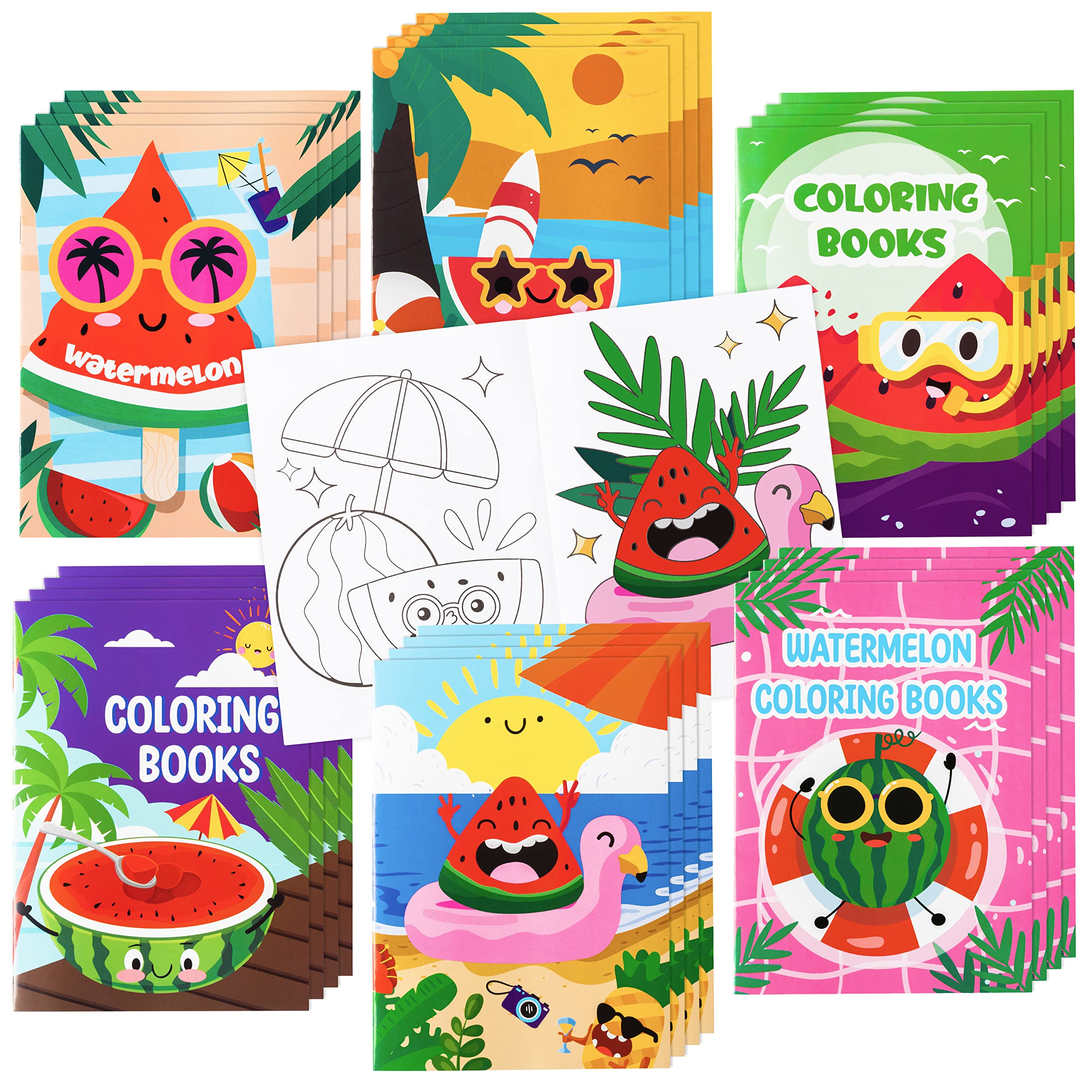 Dvbonike pcs watermelon coloring books summer themed diy color