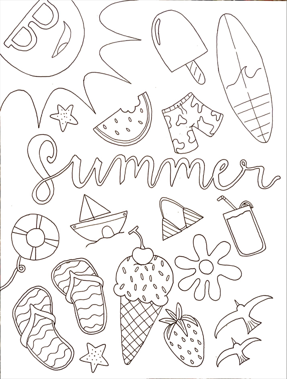 Printable pages summer pages