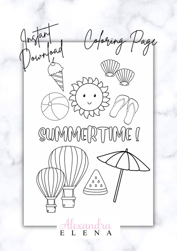 Summertime printable coloring page