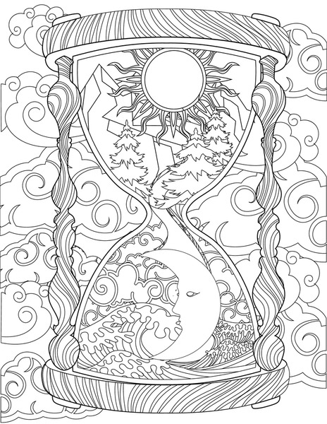 Adult coloring pages sun moon images stock photos d objects vectors