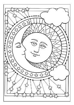 Printable sun and moon coloring pages for kids a fun and creative activity