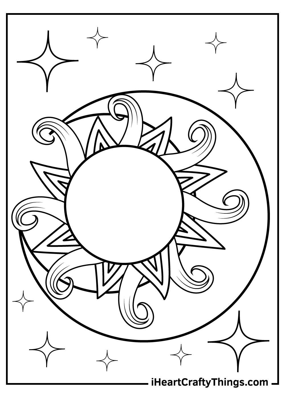 Sun and moon coloring pages free printables