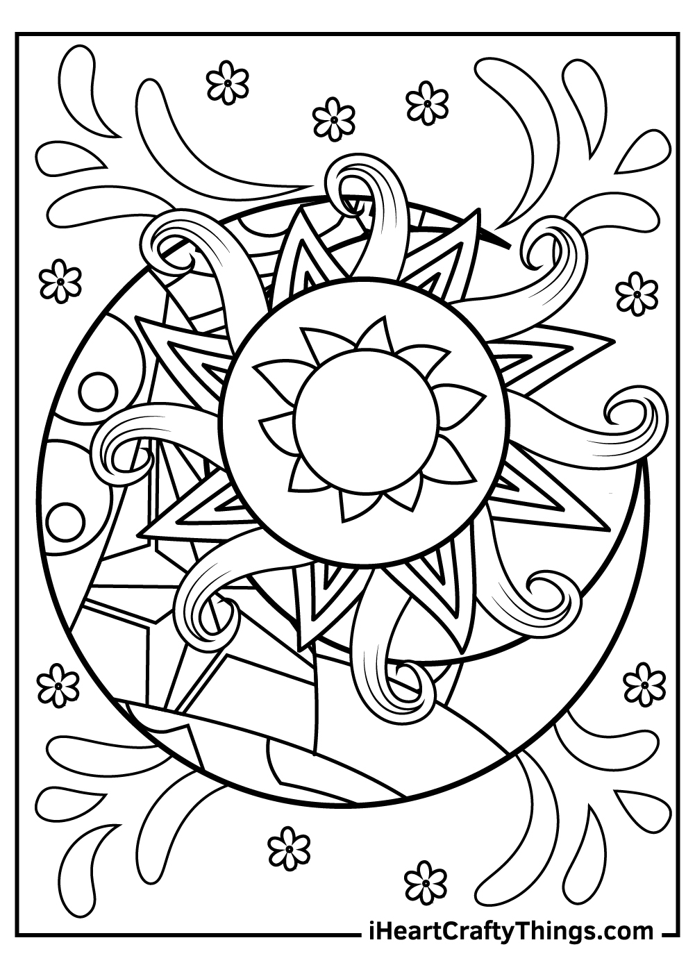 Sun and moon coloring pages free printables