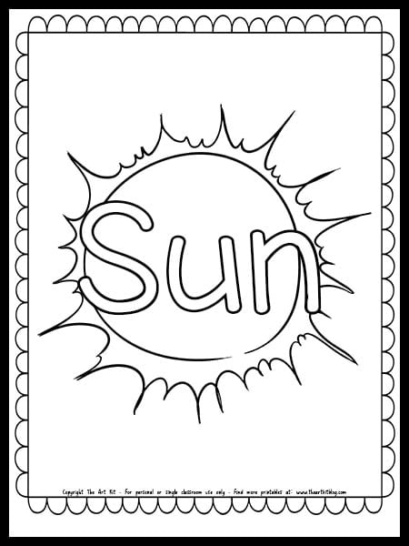 Sun coloring page free printable â the art kit