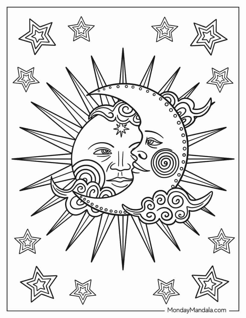 Sun coloring pages free pdf printables sun coloring pages moon coloring pages coloring pages