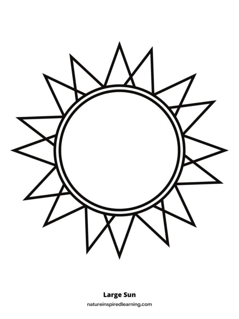 Bright sun coloring pages for kids