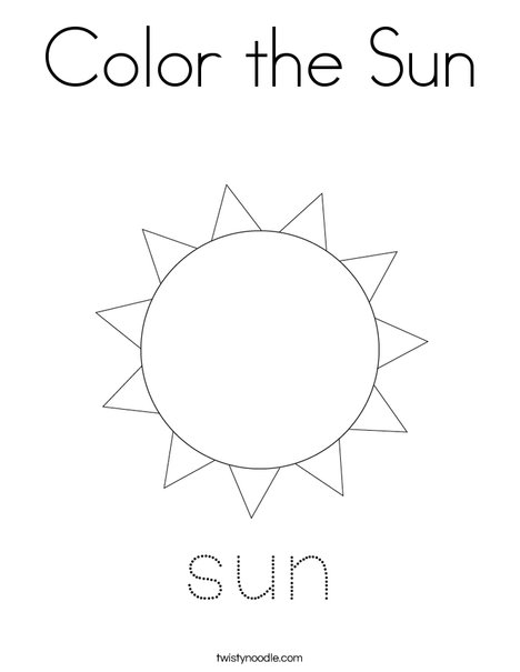 Color the sun coloring page