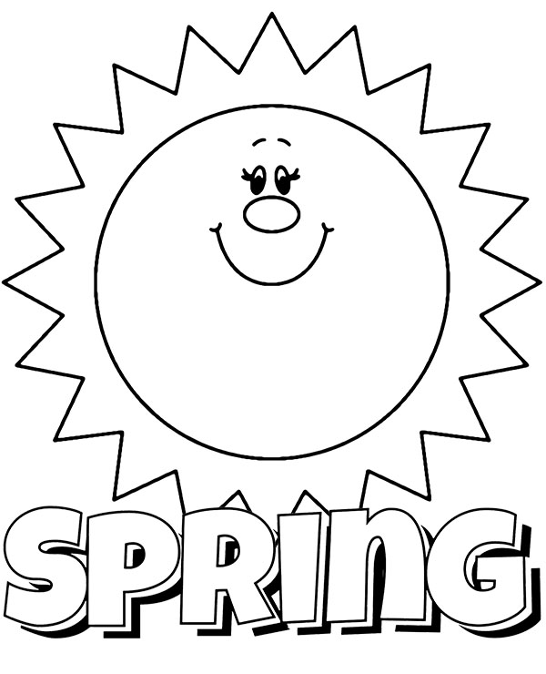 Spring sun coloring page sheets