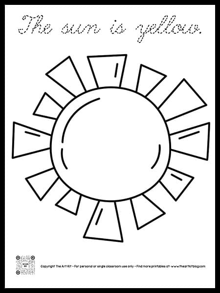 Yellow sun coloring page free homeschool deals