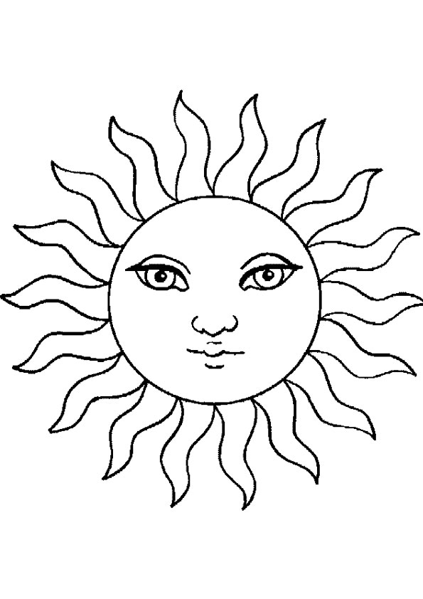 Coloring pages sun coloring page for kids