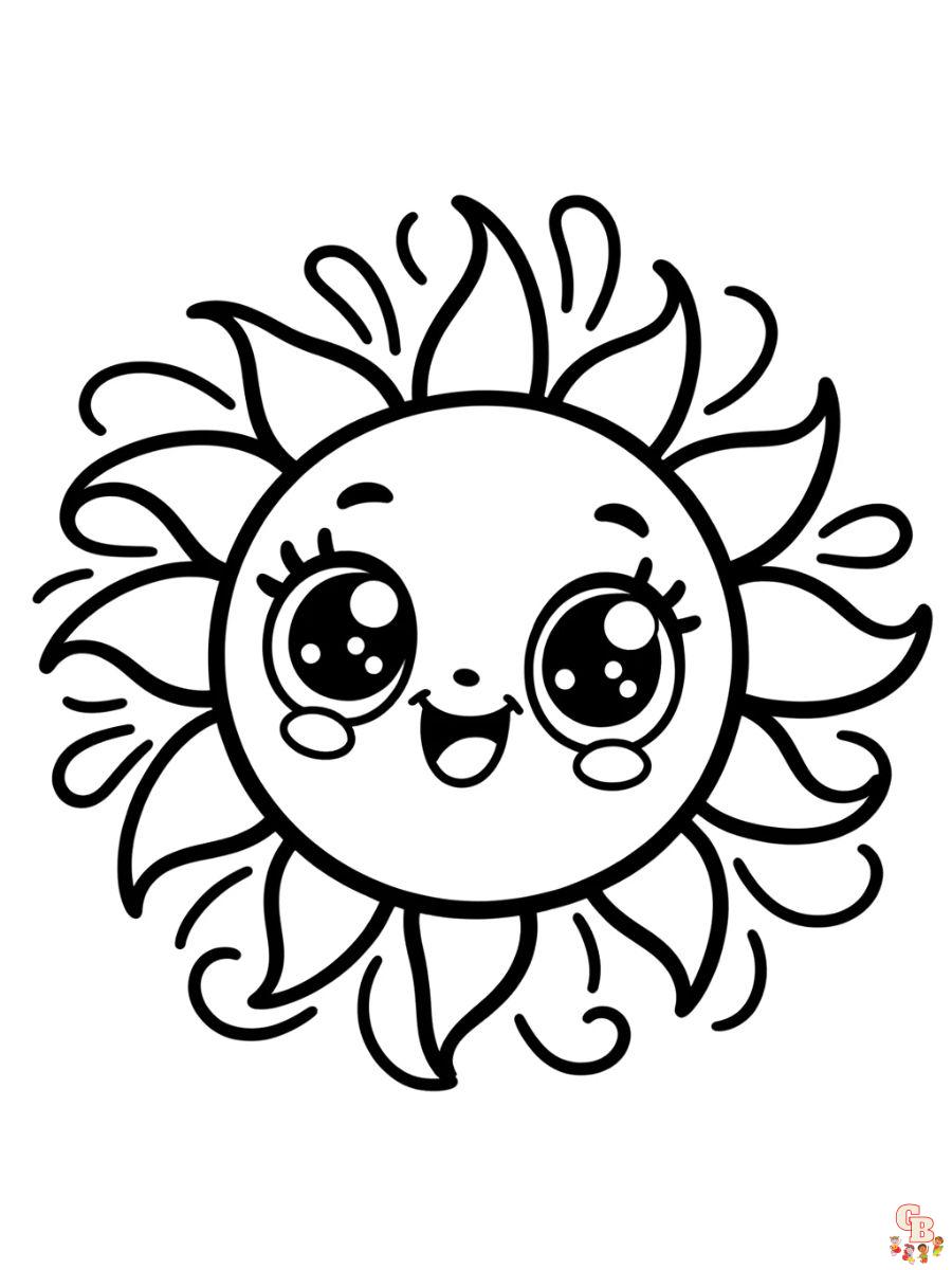 Enjoy coloring the sun with free printable sun coloring pages