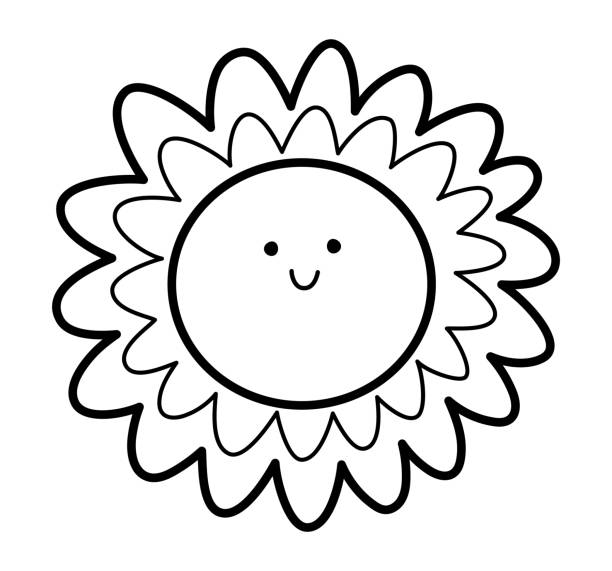 Sun coloring page pictures stock illustrations royalty